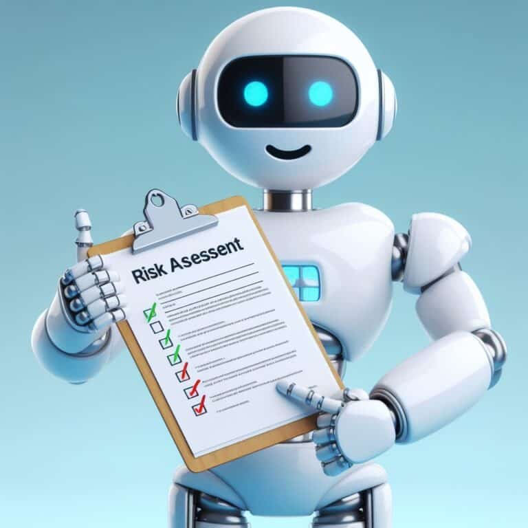 Robot with a risk assessment